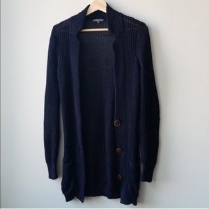 Vince Sz XS Blue Cardigan Loose Knit Sweater
